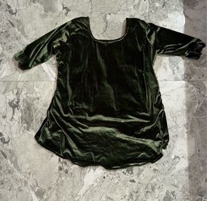 Green Velvet Kurta Set