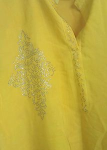 Yellow Embellished Kurta