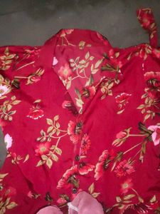 Red Floral Print Dress