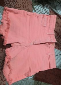 Peach Denim Shorts
