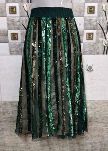 Sequin Striped Skirt