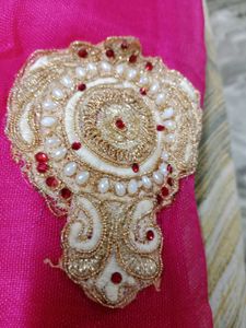 Elegant Netted Type Emblished Saree