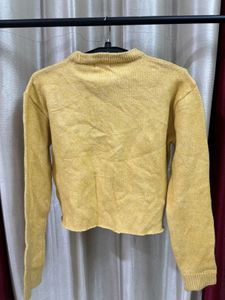 Yellow Full Sleeves Pullover Sweater