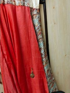 Orange Ethnic Floor Length Gown Affordable