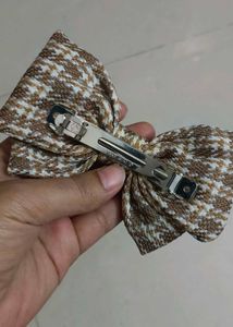 Houndstooth Hair Bow Clip