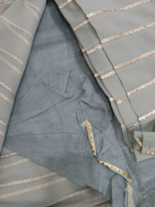 Beautiful Grey saree with blouse piece