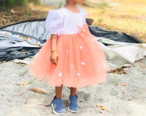 Cute Peach Tulle Party Dress