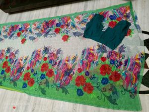 🇳🇿💫🎀Floral Print Saree