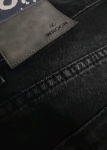 Black Denim Wide Leg Jeans