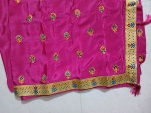 Pink Embroidered Saree