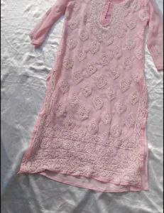 Pink ChikanKari kurti
