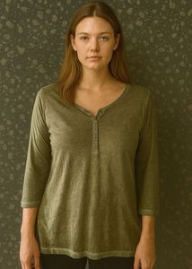 Olive Green Henley T-Shirt