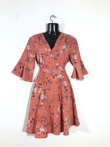 Peach Printed Dress(Women’s)