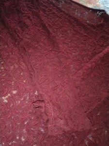 Maroon Net Top