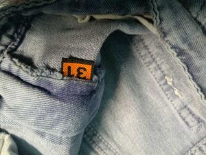 Light Wash Wide Leg Cargo Jeans