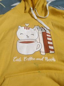 Cute Cat Coffee &amp; Books Hoodie