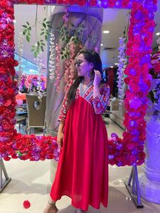 Red Long Frock...Nyra Cut