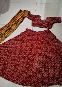 Red Bandhani Lehenga Set
