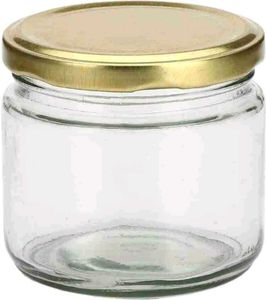 Glass Jars with Gold Lids (Set of 2)