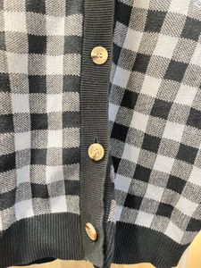 Checked Knit Cardigan