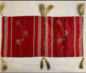 Set of 5 Maroon Red Cushion Covers (Silk)