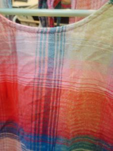 Colorful Plaid Ruffle Hem Top