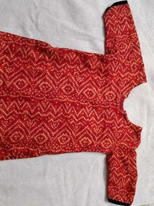 orange printed Kurta Set