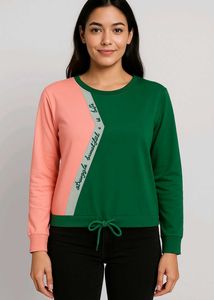 Colorblock Graphic Sweatshirt Top