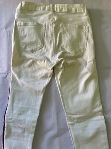 Zara White Jeans with Striped Detail