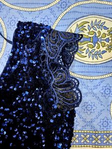 Sparkling Navy Sequin Blouse