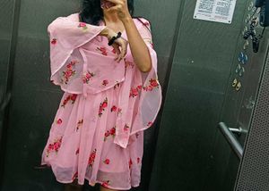 Pink Floral Mini Dress