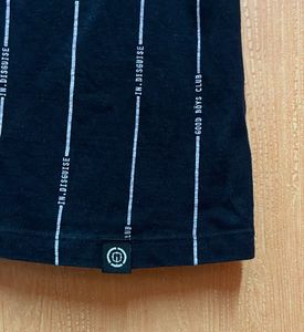 Locomotive Striped Black Tshirt For Men