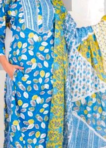 Pure Jaipuri Cotton Kurti Pant Dupatta Set