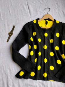 HoneyBee Chic Polka Dot Knit Sweater