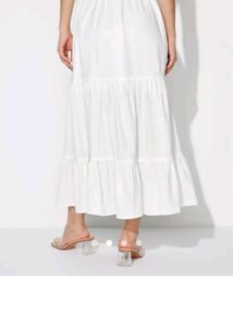 Savana White Long Skirt