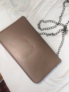 Beige Chain Crossbody Bag