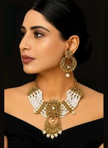 Traditional Kundan Pearl Choker Jewelry Set ❤️