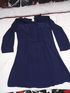 Navy Blue Embellished Top