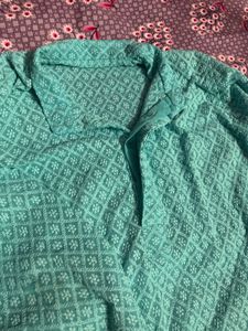 Light Blue Embroidered Kurta