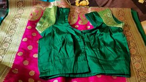 Beautiful Rani pink Banarasi saree