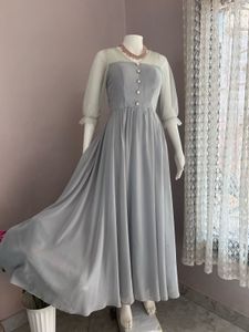 GREY FLOWY Gown FIXED PRICE