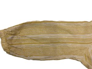 Yellow White Kurti Lines Straight Pattern