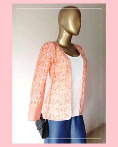 SOFT ORANGE PRINTED SUMMER BLAZER 💫✨