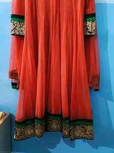 Orange Anarkali Suit With Dupatta 🟠
