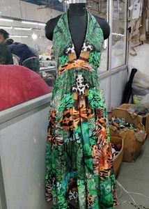 Vibrant Animal Print Maxi Dress