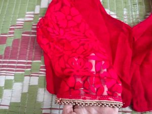 Red Floral Blouse