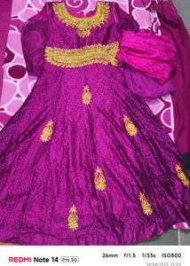 Purple &amp; Gold Embroidered Top