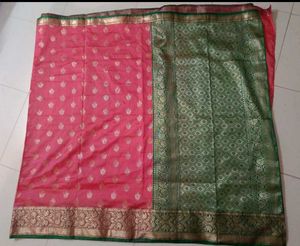 Elegant Pink Banarasi Saree