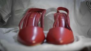 Sling Back Dark Red Pumps