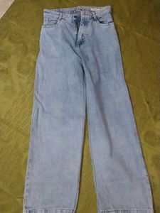 Wide Leg Light Wash Denim Jeans